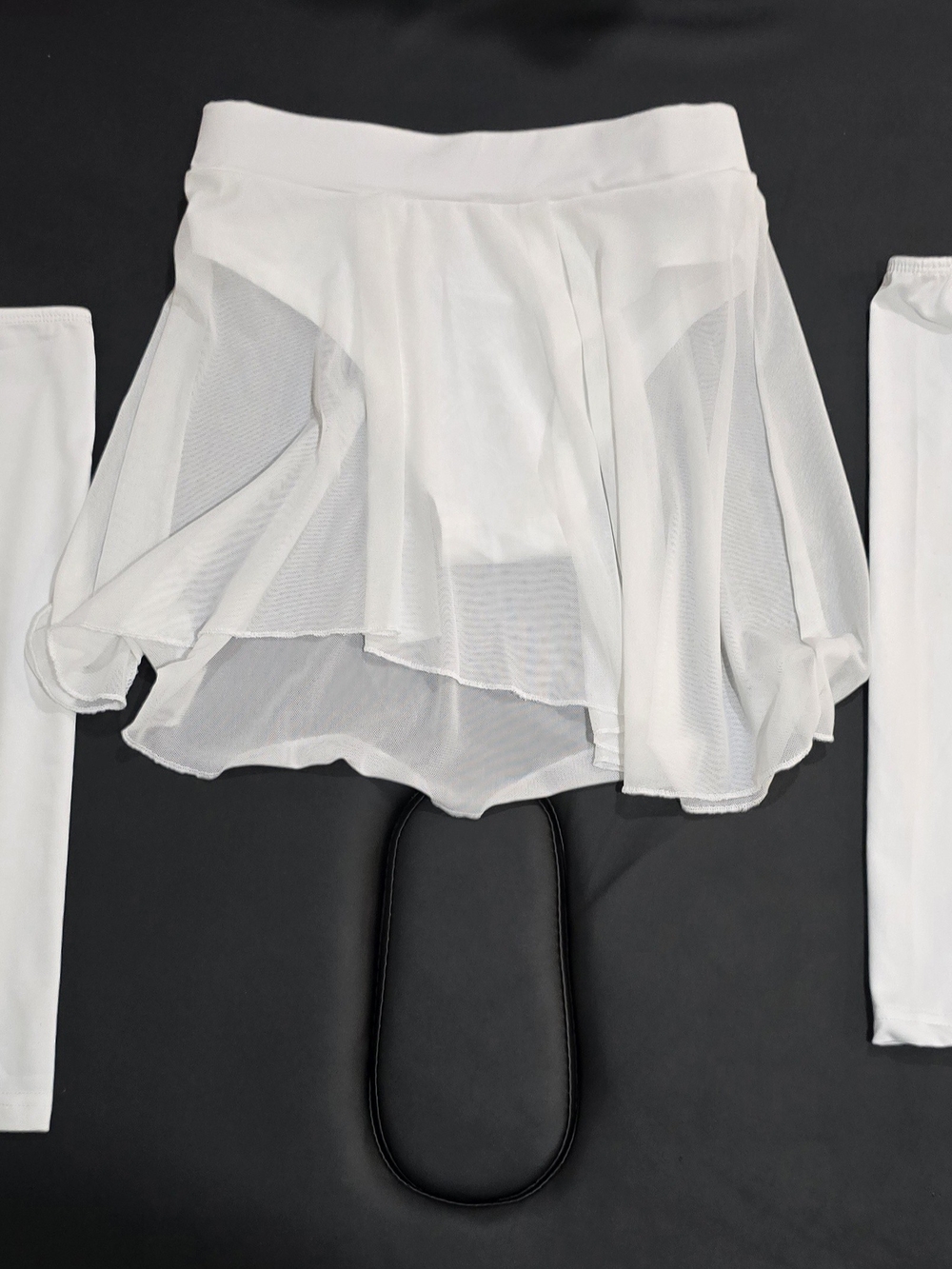 White Mesh Skirt W/ Arm Sleeves Rave Festival Outfit